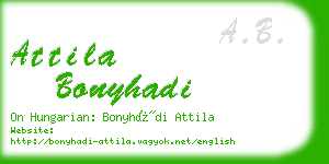 attila bonyhadi business card